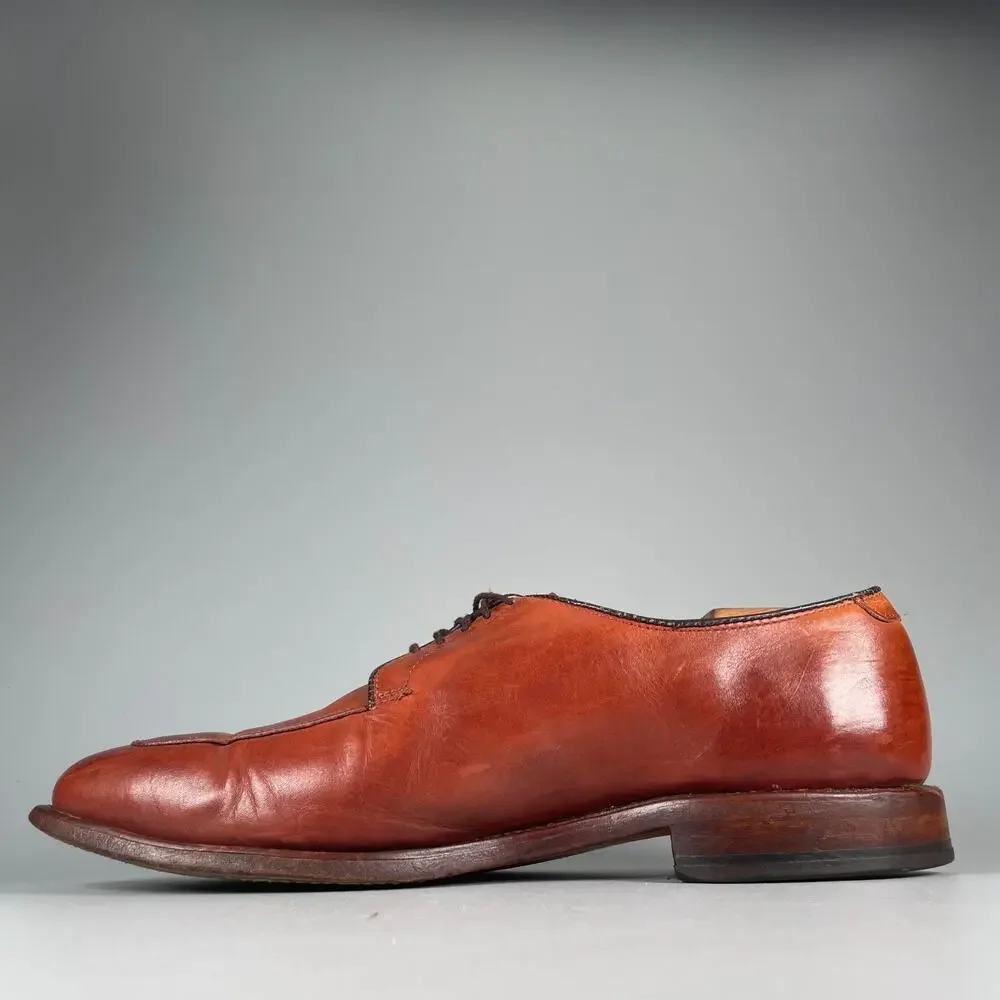 Allen Edmonds Delray Men's 9.5 D Chili Brown Leather Split Toe Dress Shoe Casual